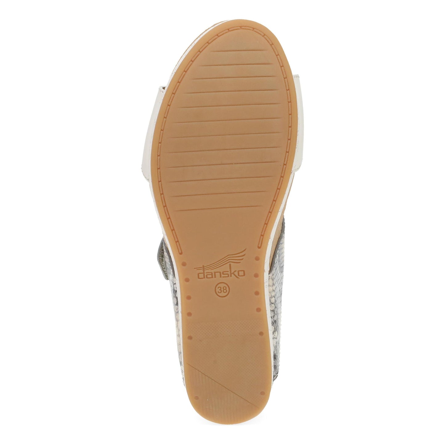 Dansko Shannon - Women's Arch Support Sandal - Snake/Ivory Leather Sole View