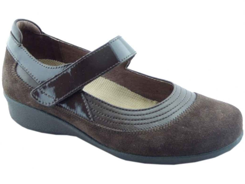 Drew Genoa - Women's Mary Jane Brown Leather Combo (69)