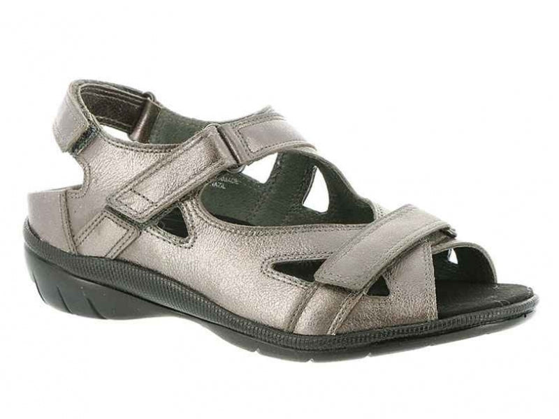 Drew Lagoon - Women's Sandal Pewter Leather (86)