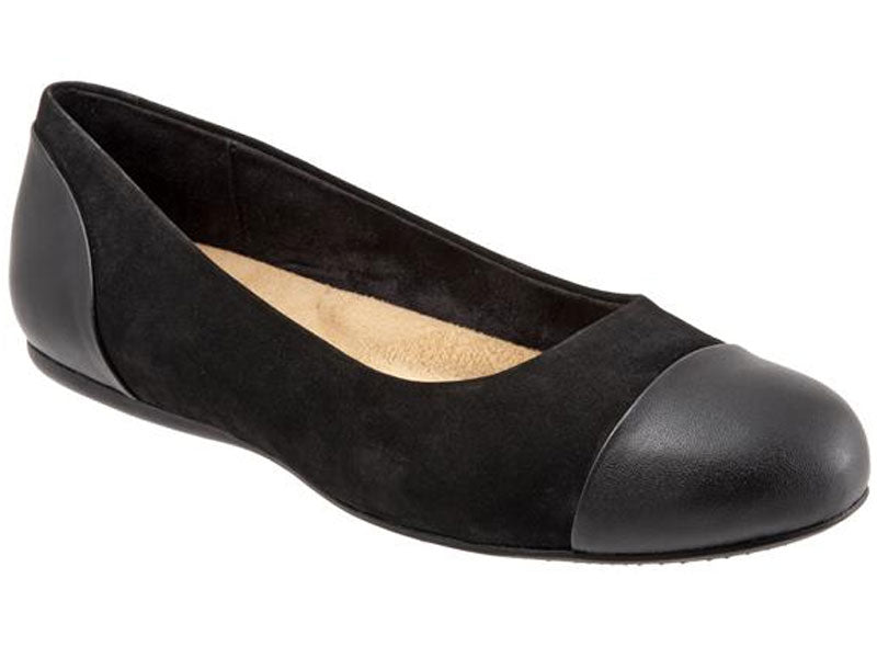 Softwalk Sonoma Cap Toe - Women's Flat Black Nubuck (004)