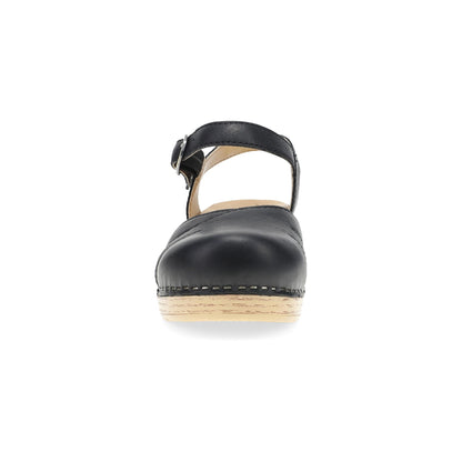 Dansko Margreta Mary Jane Clog - Women's Stapled Construction Mary Jane Clog - Black Front View