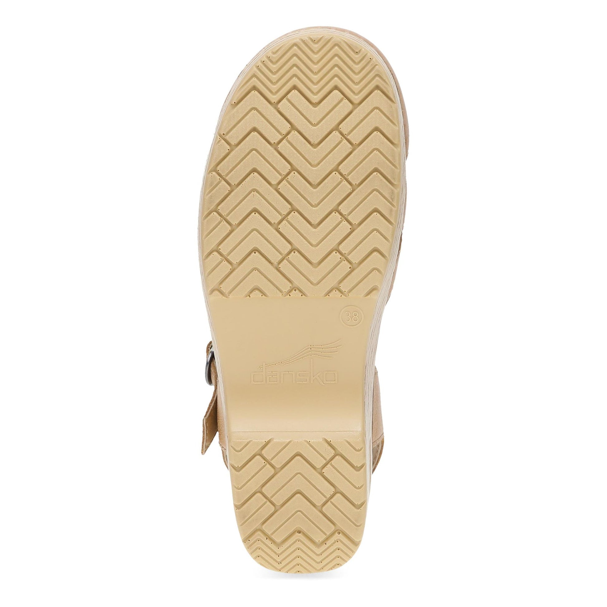 Dansko Margreta Mary Jane Clog - Women's Stapled Construction Mary Jane Clog - Honey DIstressed Sole View