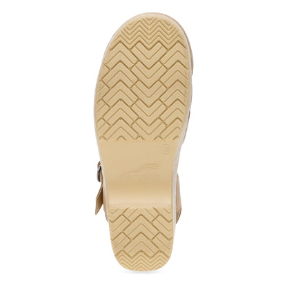 Dansko Margreta Mary Jane Clog - Women's Stapled Construction Mary Jane Clog - Honey DIstressed Sole View
