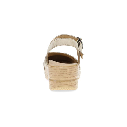 Dansko Margreta Mary Jane Clog - Women's Stapled Construction Mary Jane Clog - Biscotti Heel View