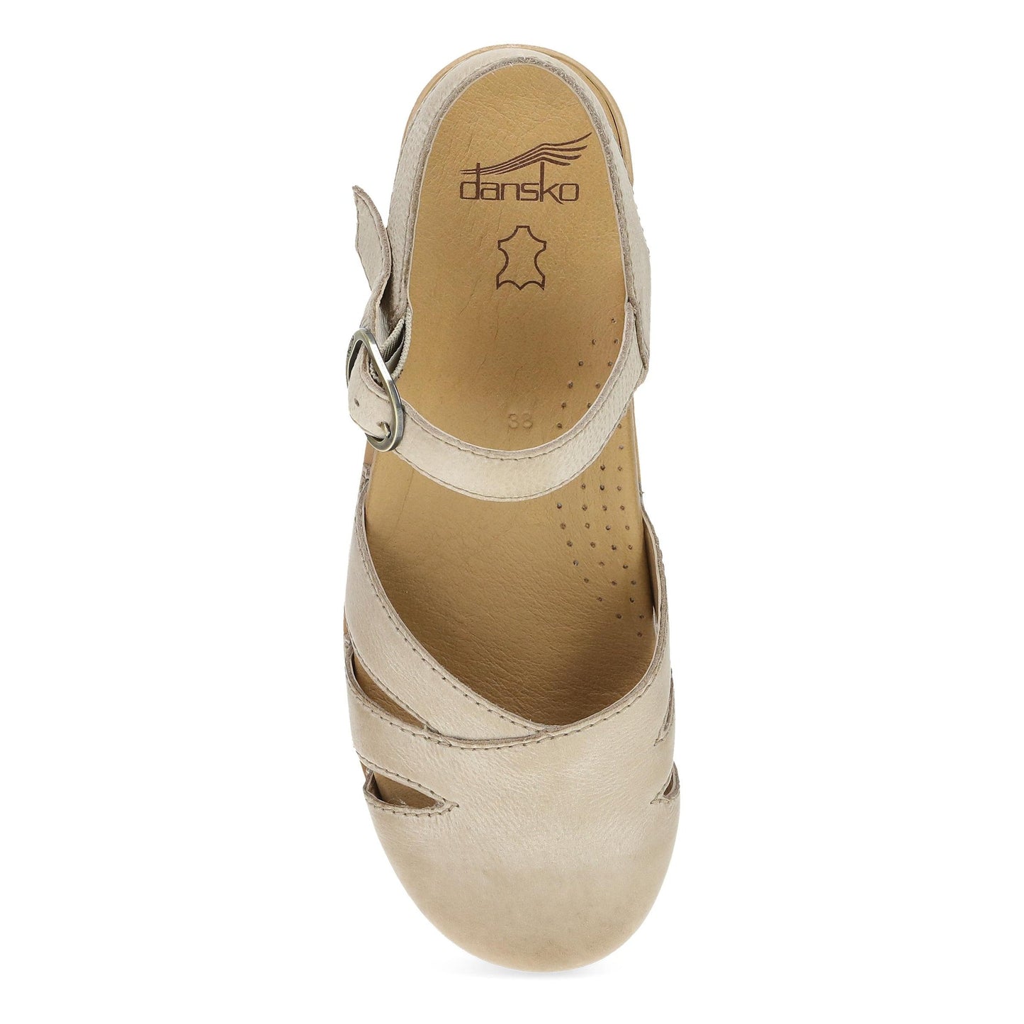Dansko Margreta Mary Jane Clog - Women's Stapled Construction Mary Jane Clog - Biscotti Top View