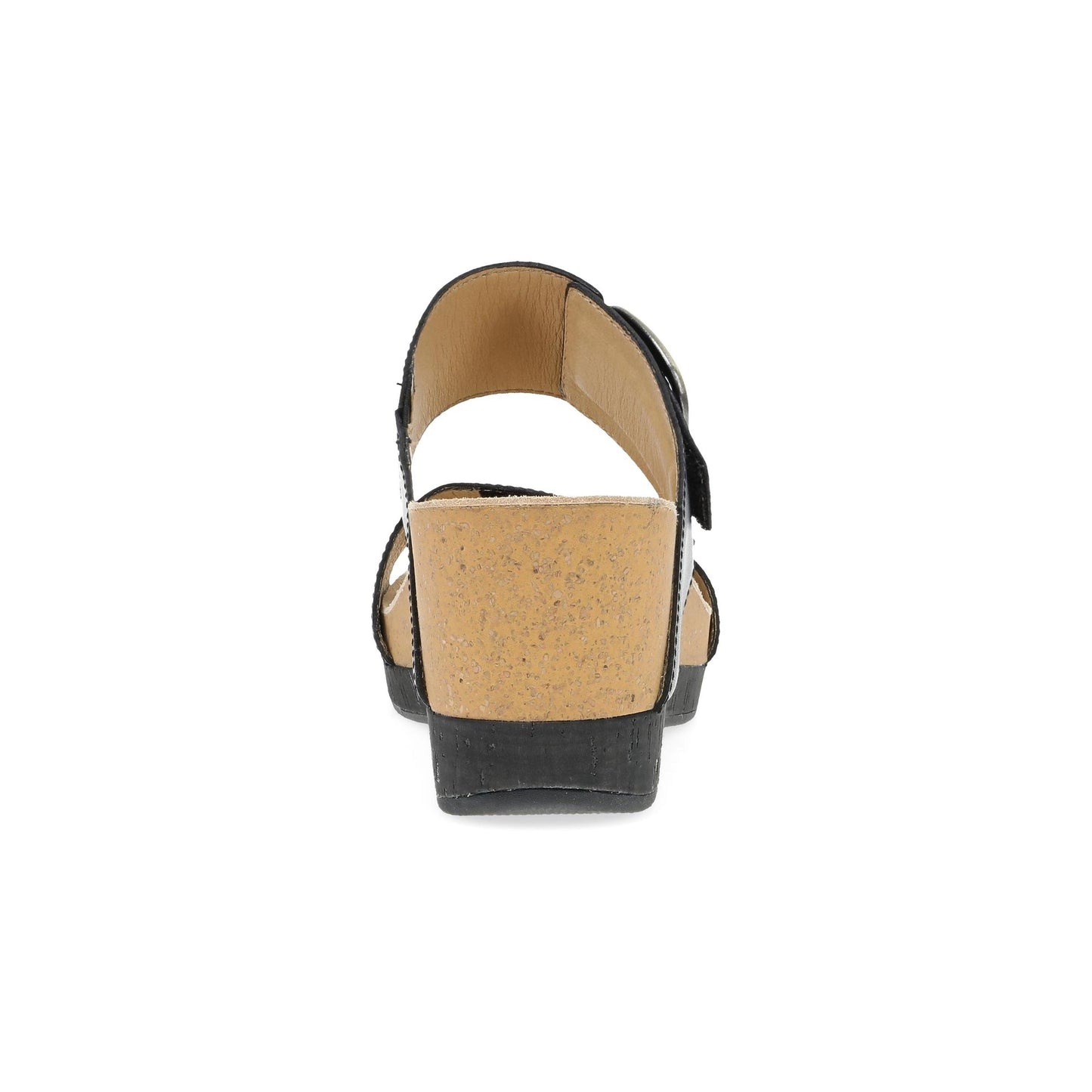 Dansko Shannon - Women's Arch Support Sandal - Black Burnished Nappa Heel View