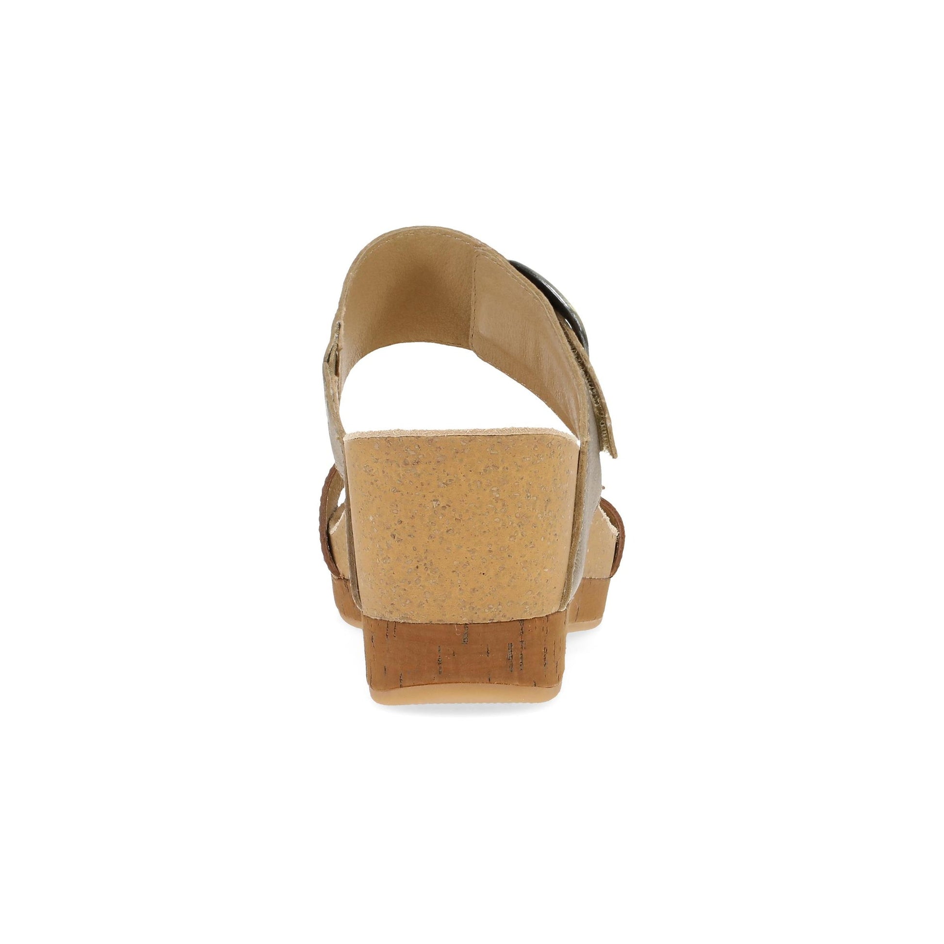 Dansko Shannon - Women's Arch Support Sandal - Gold/Tan Leather Heel View