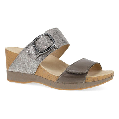 Dansko Shannon - Women's Arch Support Sandal - Pewter/Taupe Outside View