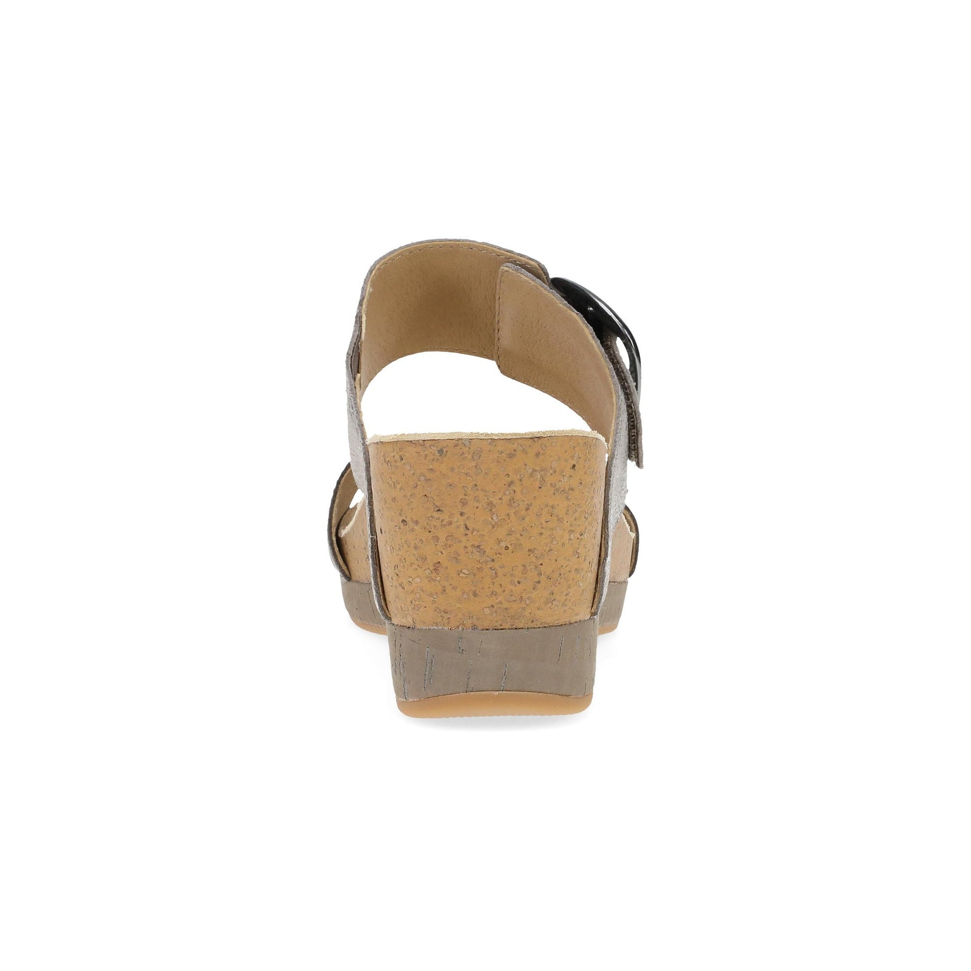 Dansko Shannon - Women's Arch Support Sandal - Pewter/Taupe Heel View