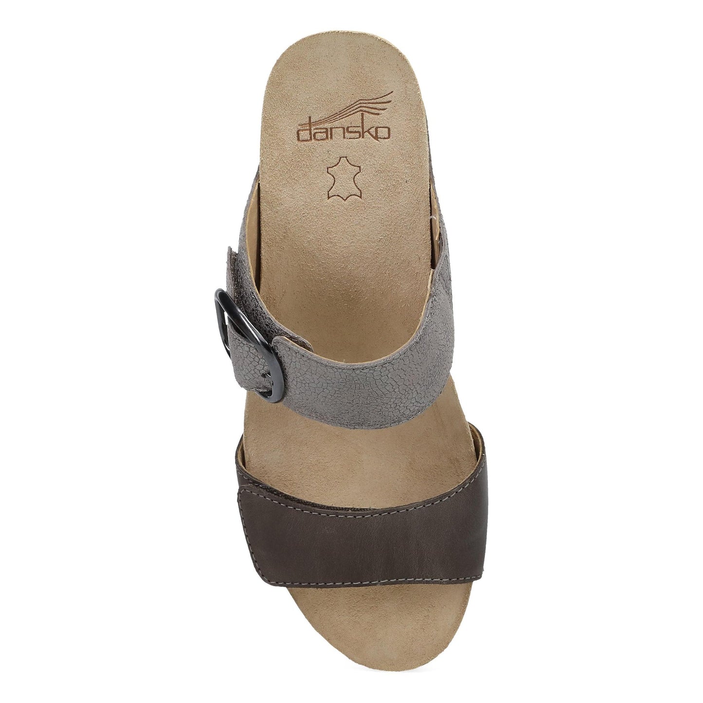 Dansko Shannon - Women's Arch Support Sandal - Pewter/Taupe Top View