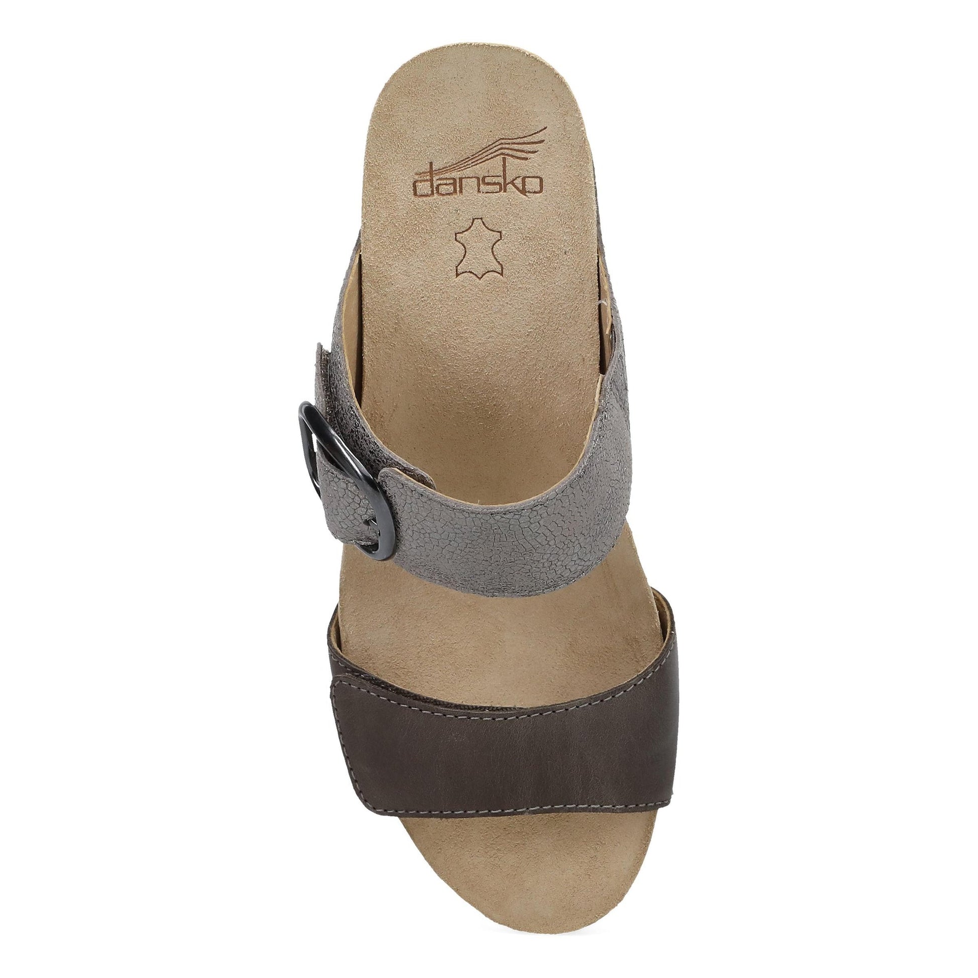 Dansko Shannon - Women's Arch Support Sandal - Pewter/Taupe Top View