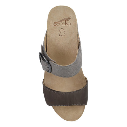 Dansko Shannon - Women's Arch Support Sandal - Pewter/Taupe Top View