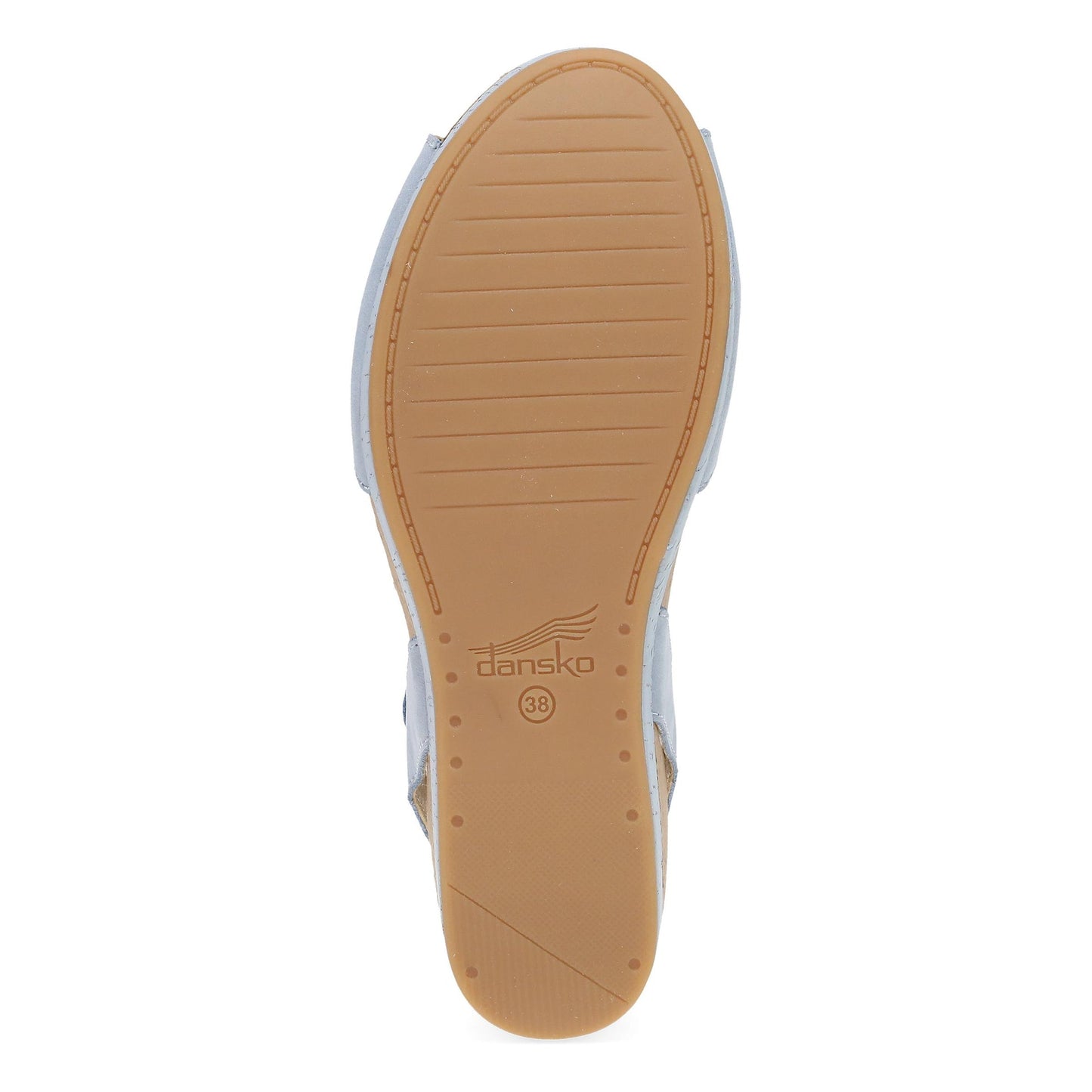 Dansko Stella - Women's Contoured Footbed Sandal - Sky Nubuck Sole View
