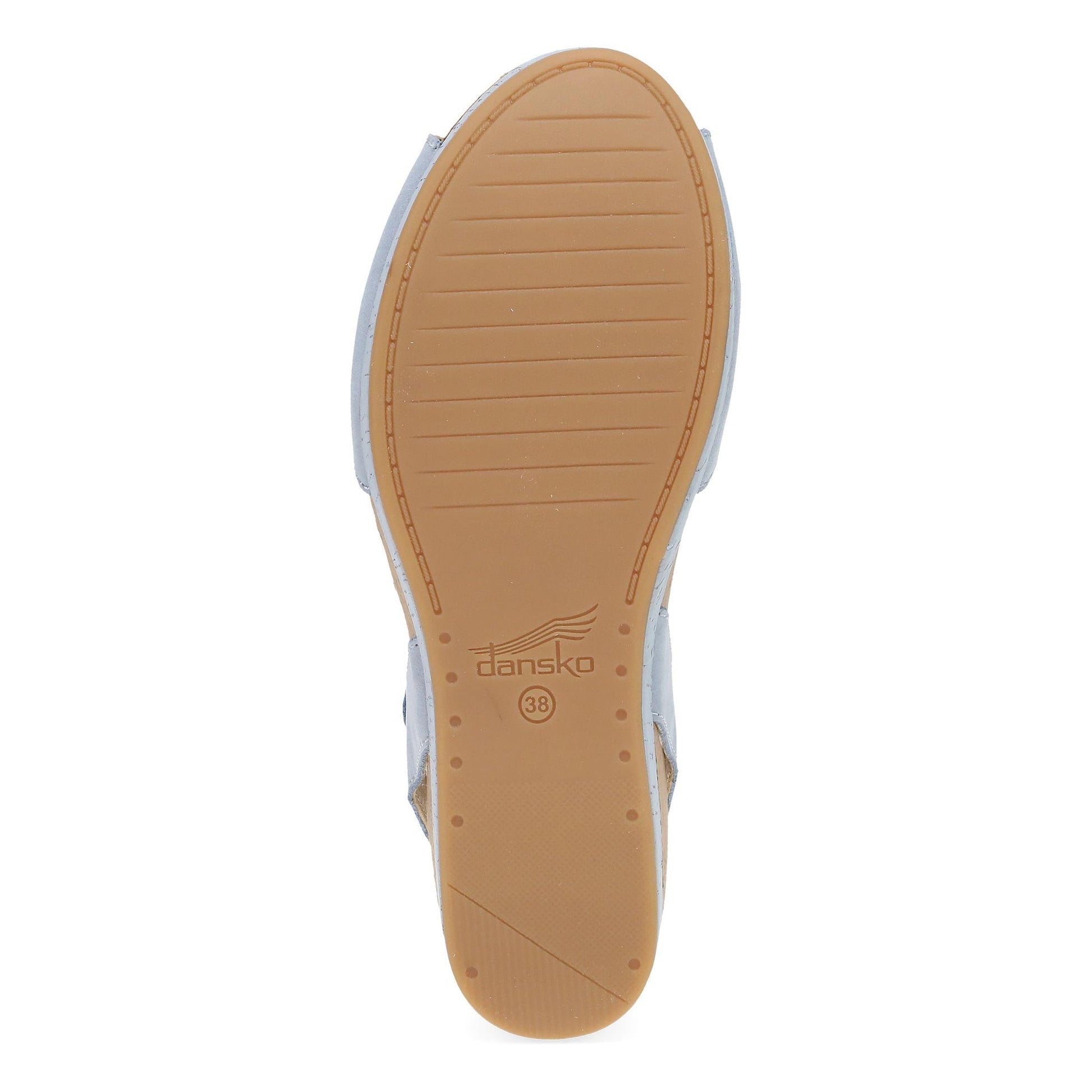 Dansko Stella - Women's Contoured Footbed Sandal - Sky Nubuck Sole View