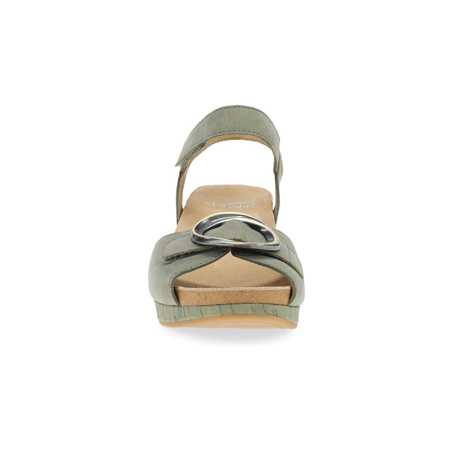 Dansko Stella - Women's Contoured Footbed Sandal - Sage Milled Nubuck Front View