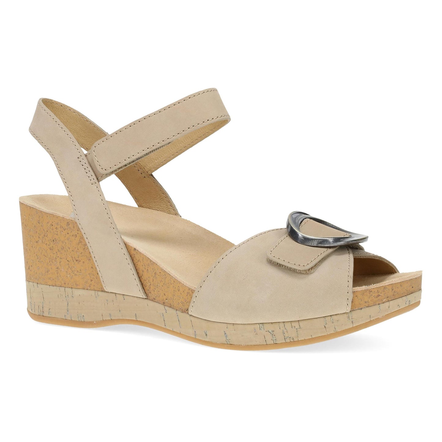 Dansko Stella - Women's Contoured Footbed Sandal - Sand Milled Nubuck Outside View