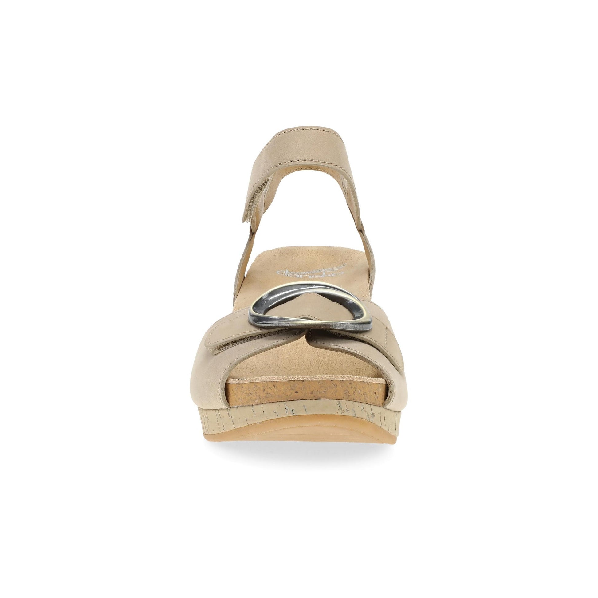 Dansko Stella - Women's Contoured Footbed Sandal - Sand Milled Nubuck Front View