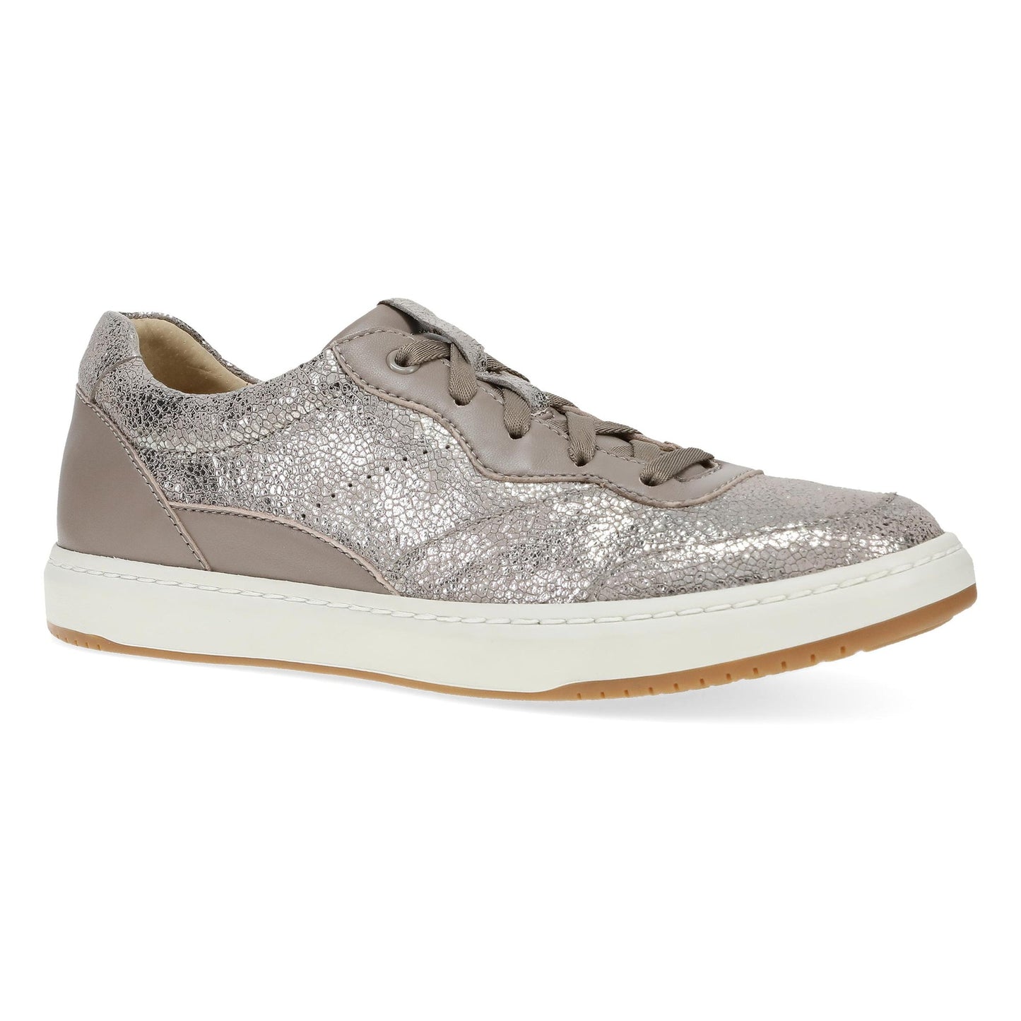 Dansko Josey - Women's Slip Resistant Sneaker - Taupe Metallic Outside View