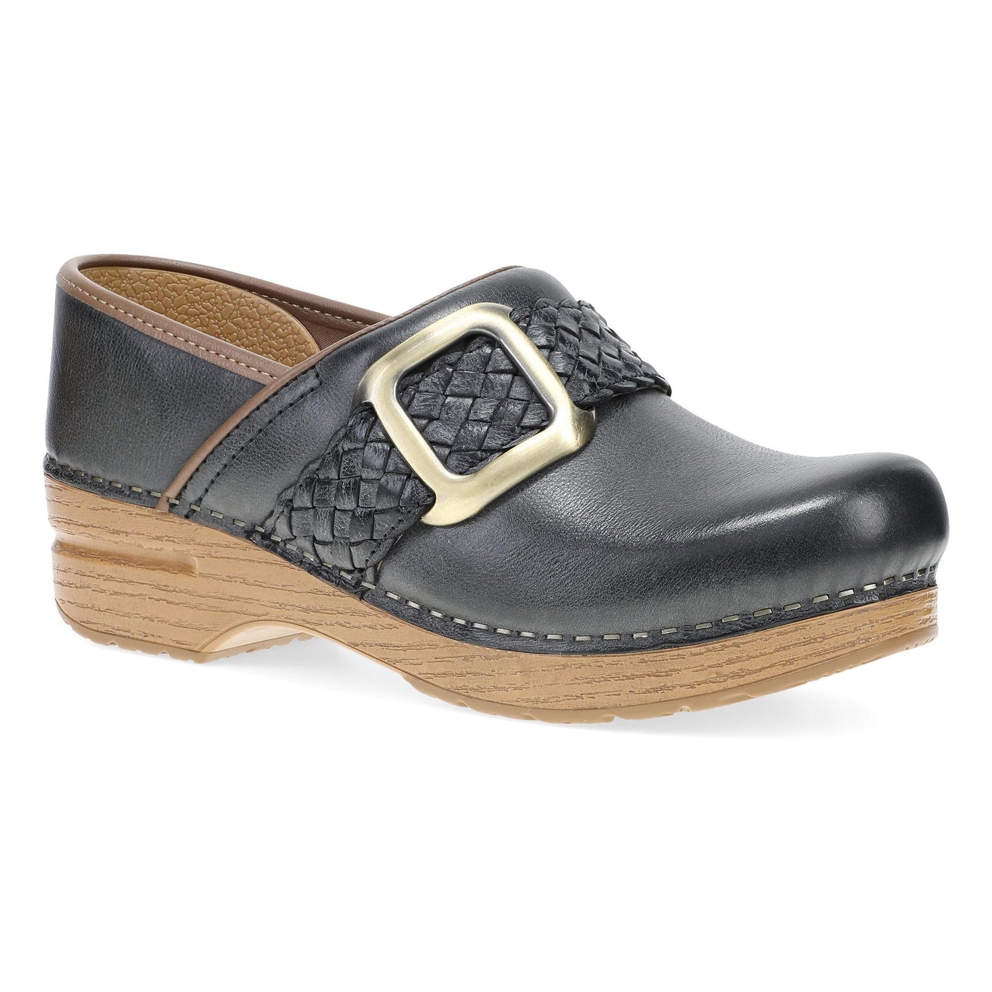 Dansko Pro Braided Clog - Women's Stapled Construction Clog - Clog Black Outside View