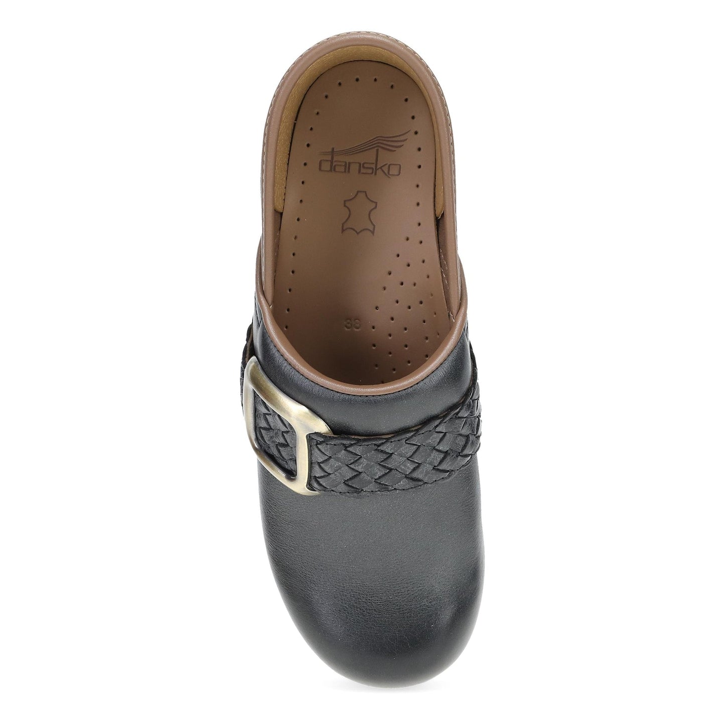 Dansko Pro Braided Clog - Women's Stapled Construction Clog - Clog Black Top View