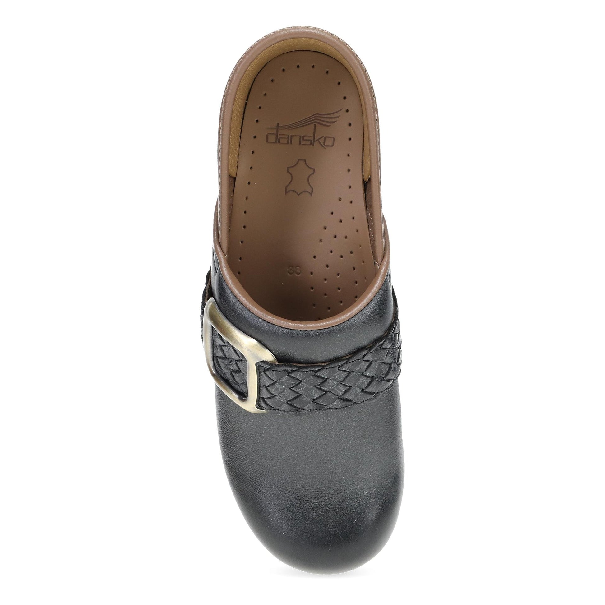 Dansko Pro Braided Clog - Women's Stapled Construction Clog - Clog Black Top View