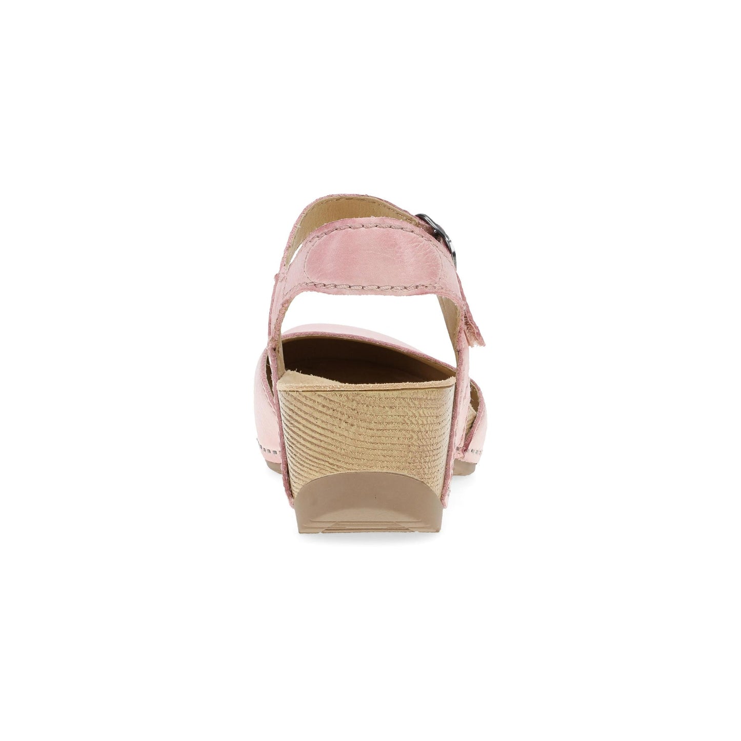 Dansko Tiffani - Women's Arch Support Clog - Pink Milled Burnished Heel View
