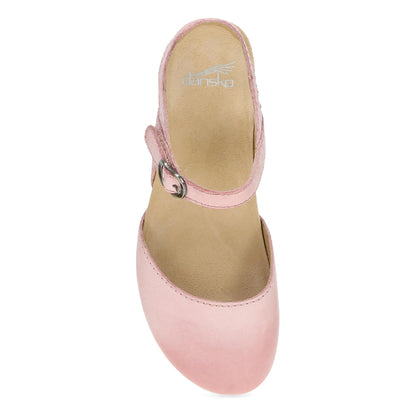 Dansko Tiffani - Women's Arch Support Clog - Pink Milled Burnished Top View