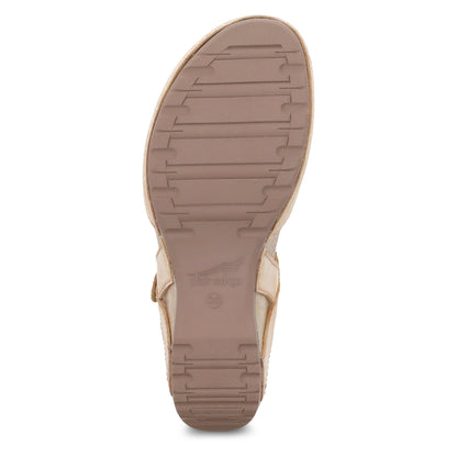 Dansko Tiffani - Women's Arch Support Clog - Tan Milled Burnished Sole View