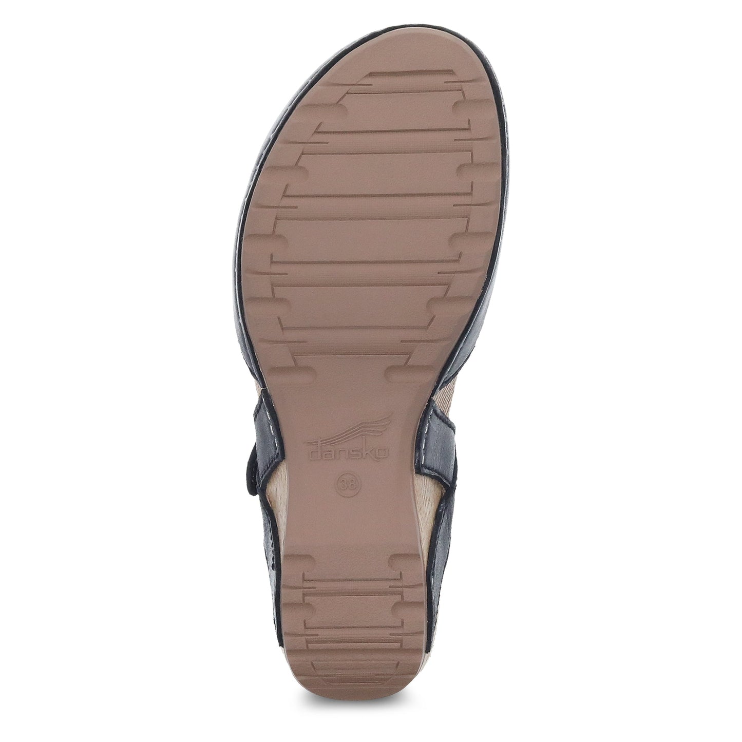 Dansko Tiffani - Women's Arch Support Clog - Black Milled Burnished Sole View