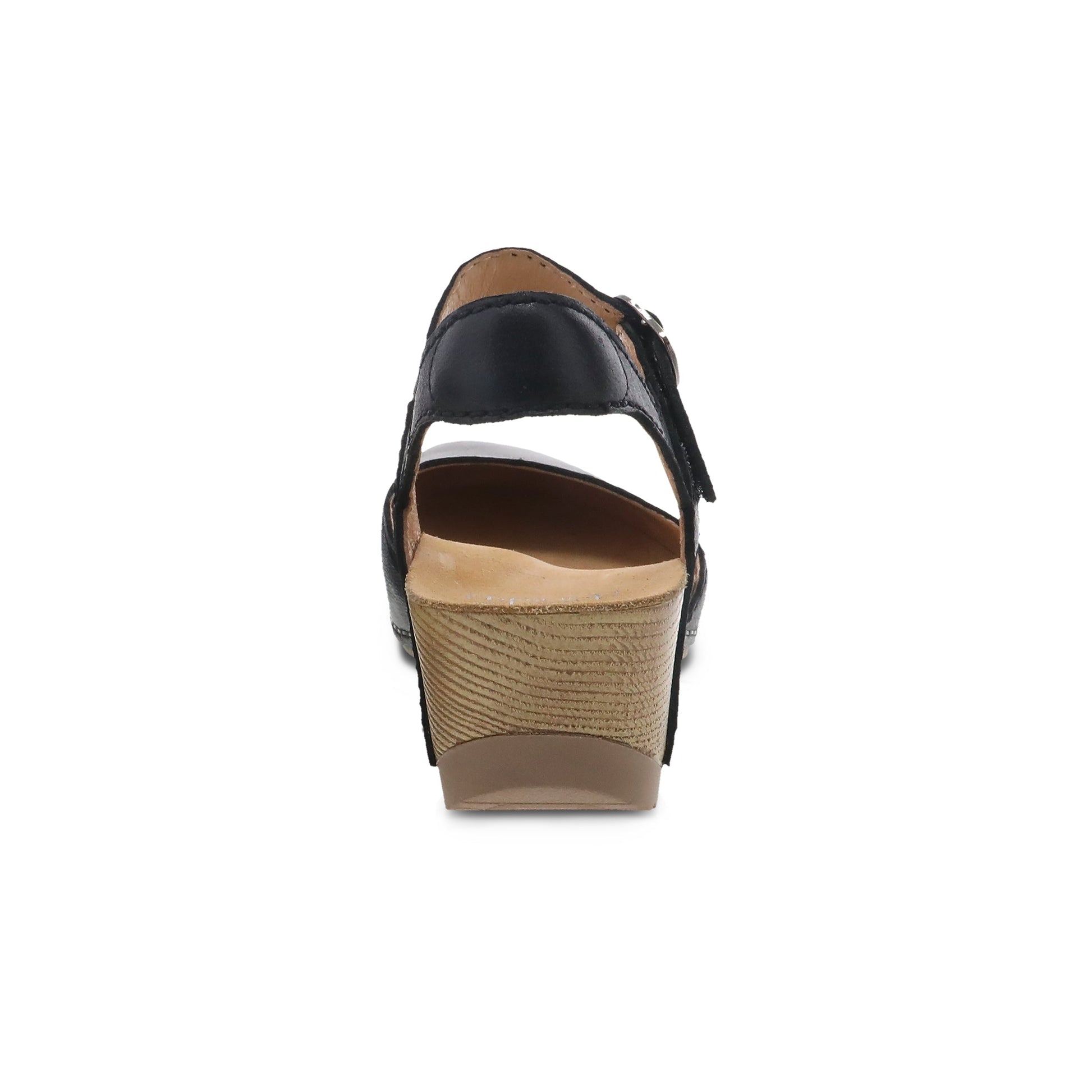 Dansko Tiffani - Women's Arch Support Clog - Black Milled Burnished Heel View