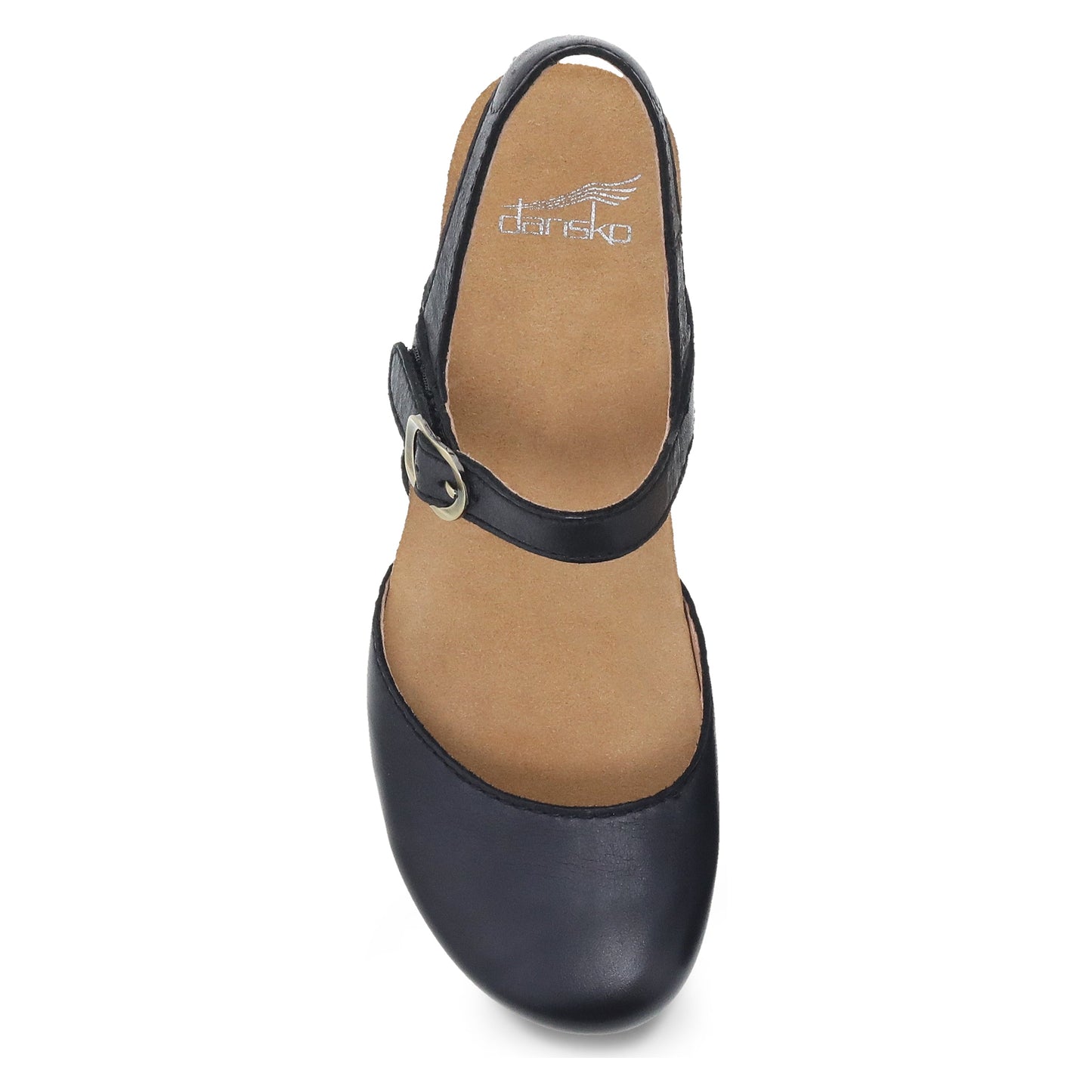 Dansko Tiffani - Women's Arch Support Clog - Black Milled Burnished Top View