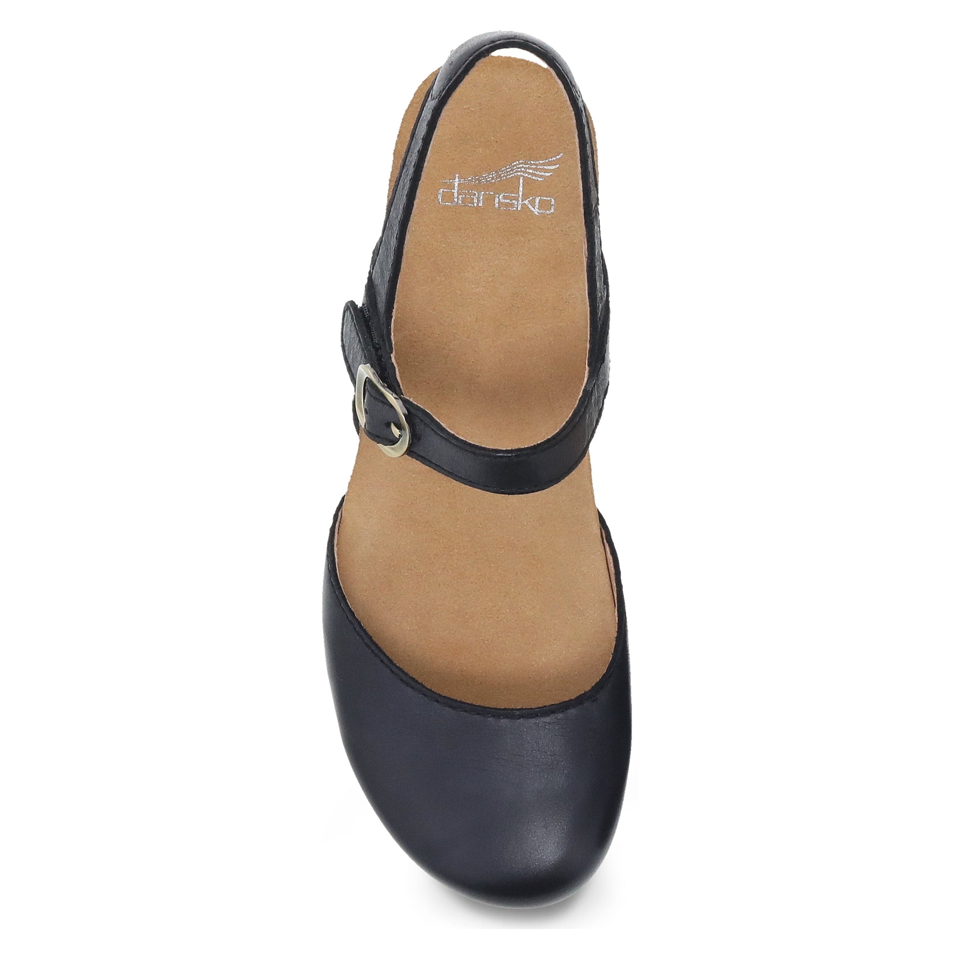 Dansko Tiffani - Women's Arch Support Clog - Black Milled Burnished Top View