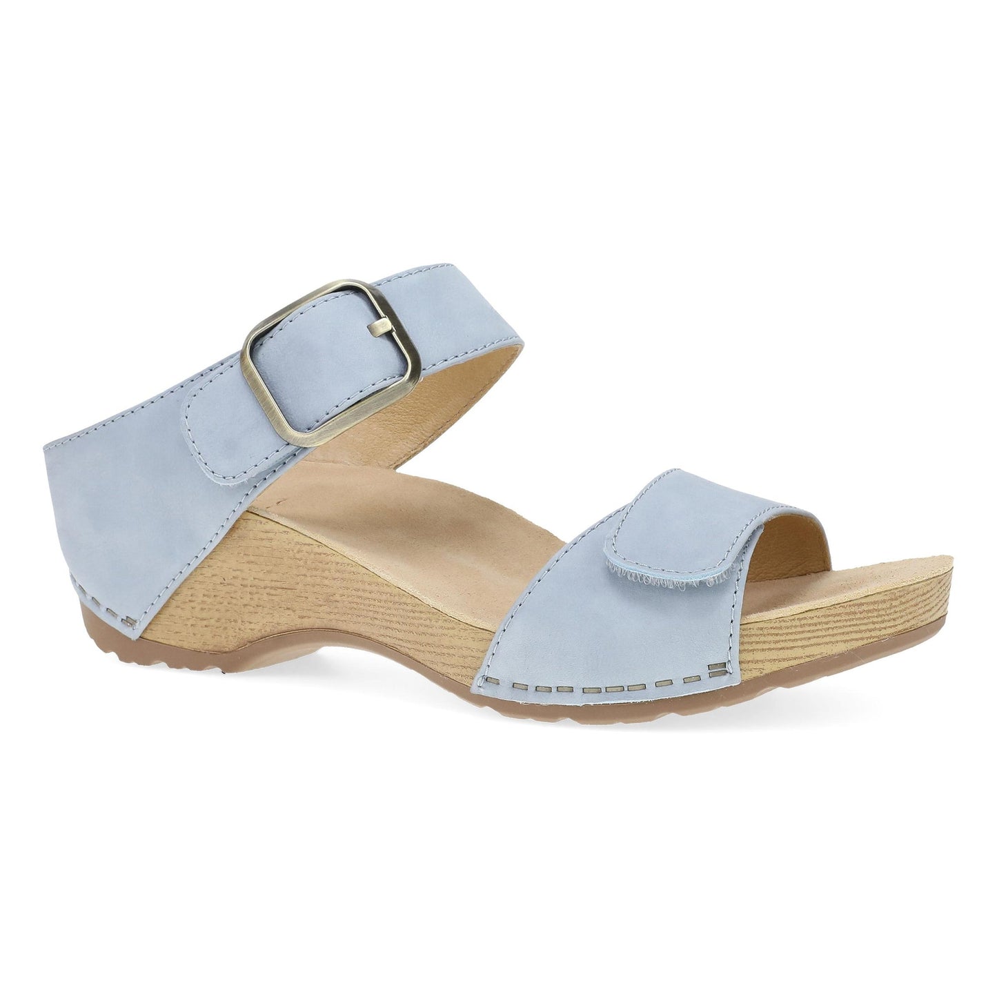 Dansko Tanya - Women's Arch Support Clog - Sky Nubuck Outside View