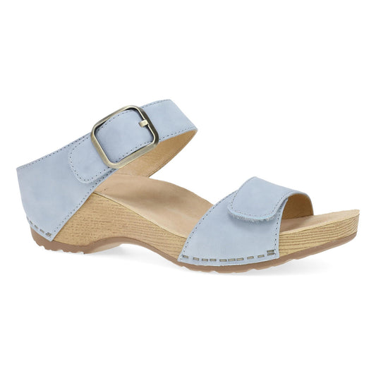 Dansko Tanya - Women's Arch Support Clog - Sky Nubuck Outside View