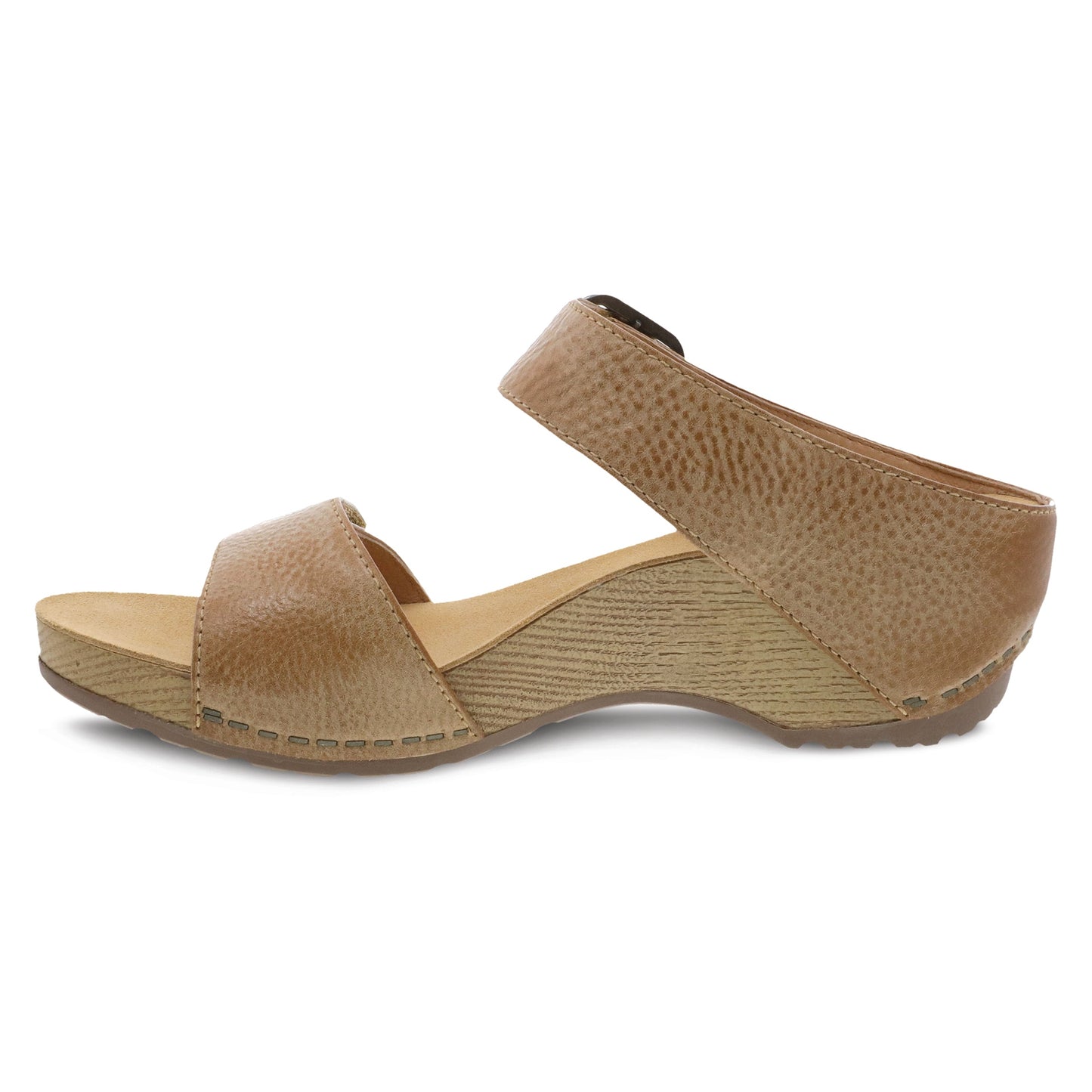 Dansko Tanya - Women's Arch Support Clog - Tan Milled Burnished Side View