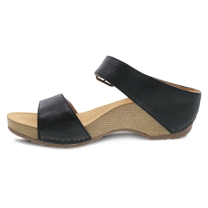 Dansko Tanya - Women's Arch Support Clog - Black Milled Burnished Side View