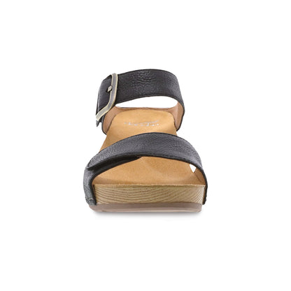 Dansko Tanya - Women's Arch Support Clog - Black Milled Burnished Front View