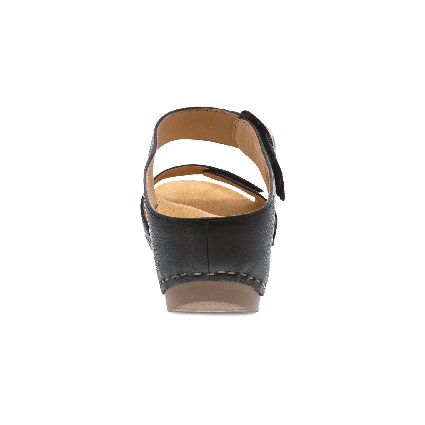 Dansko Tanya - Women's Arch Support Clog - Black Milled Burnished Heel View