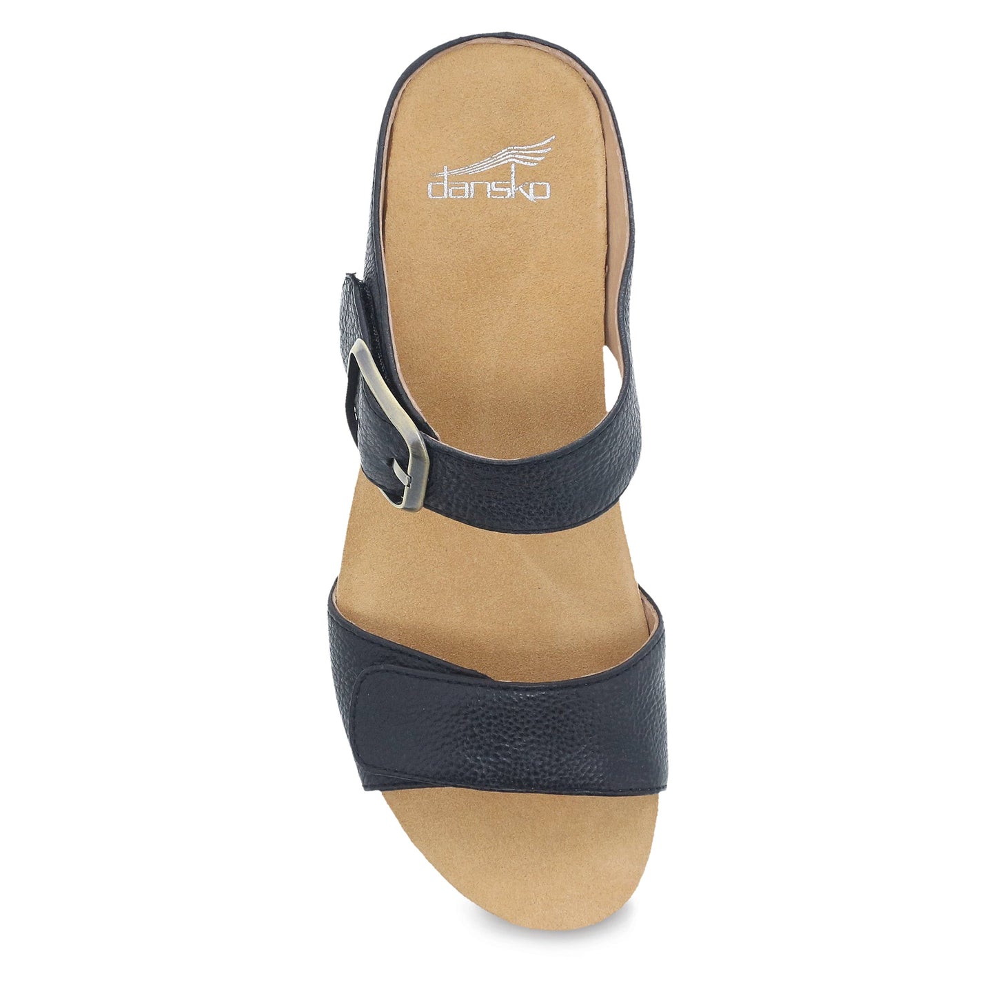Dansko Tanya - Women's Arch Support Clog - Black Milled Burnished Top View