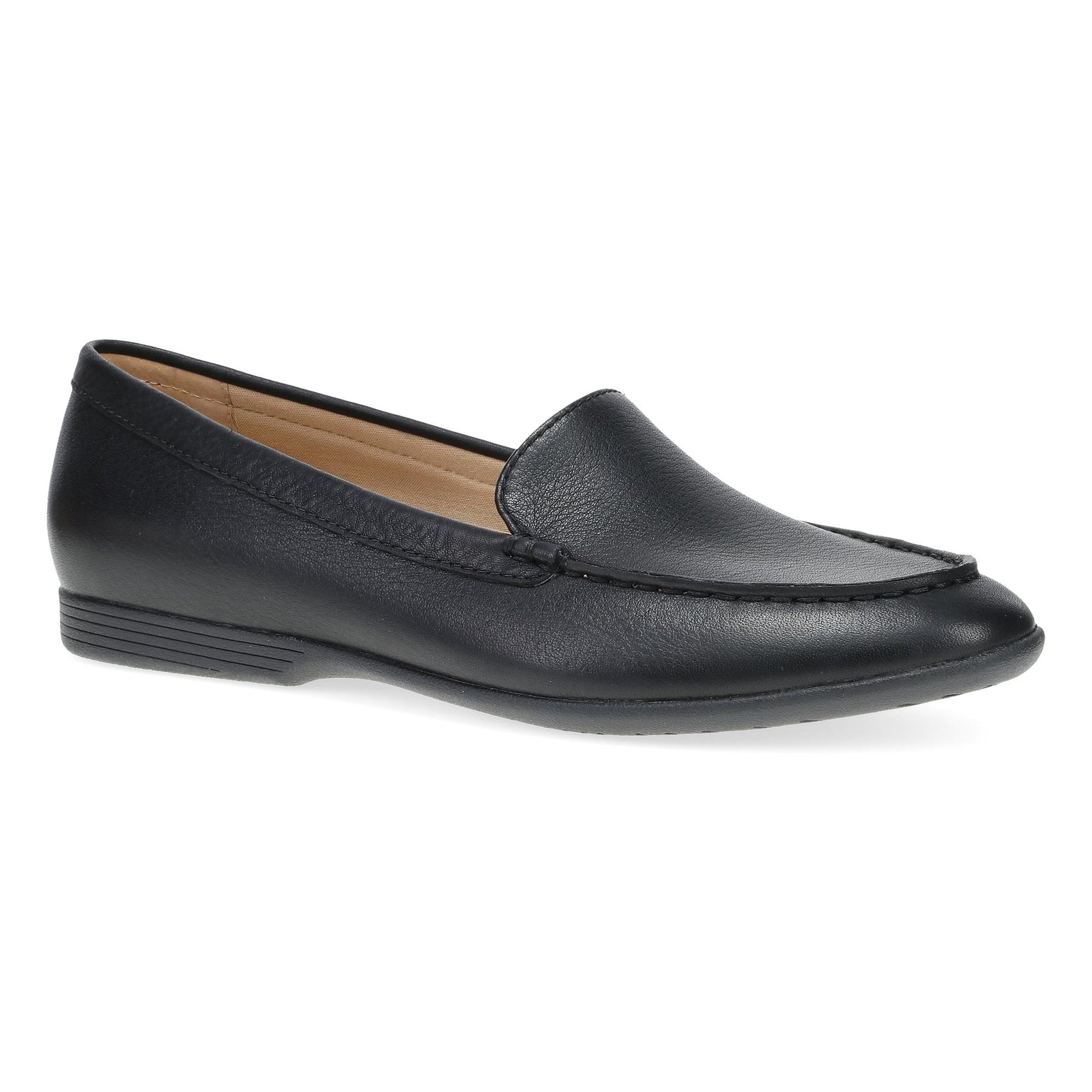 Dansko Lorri - Women's Removable Footbed Loafer - Black Tumbled Outside View