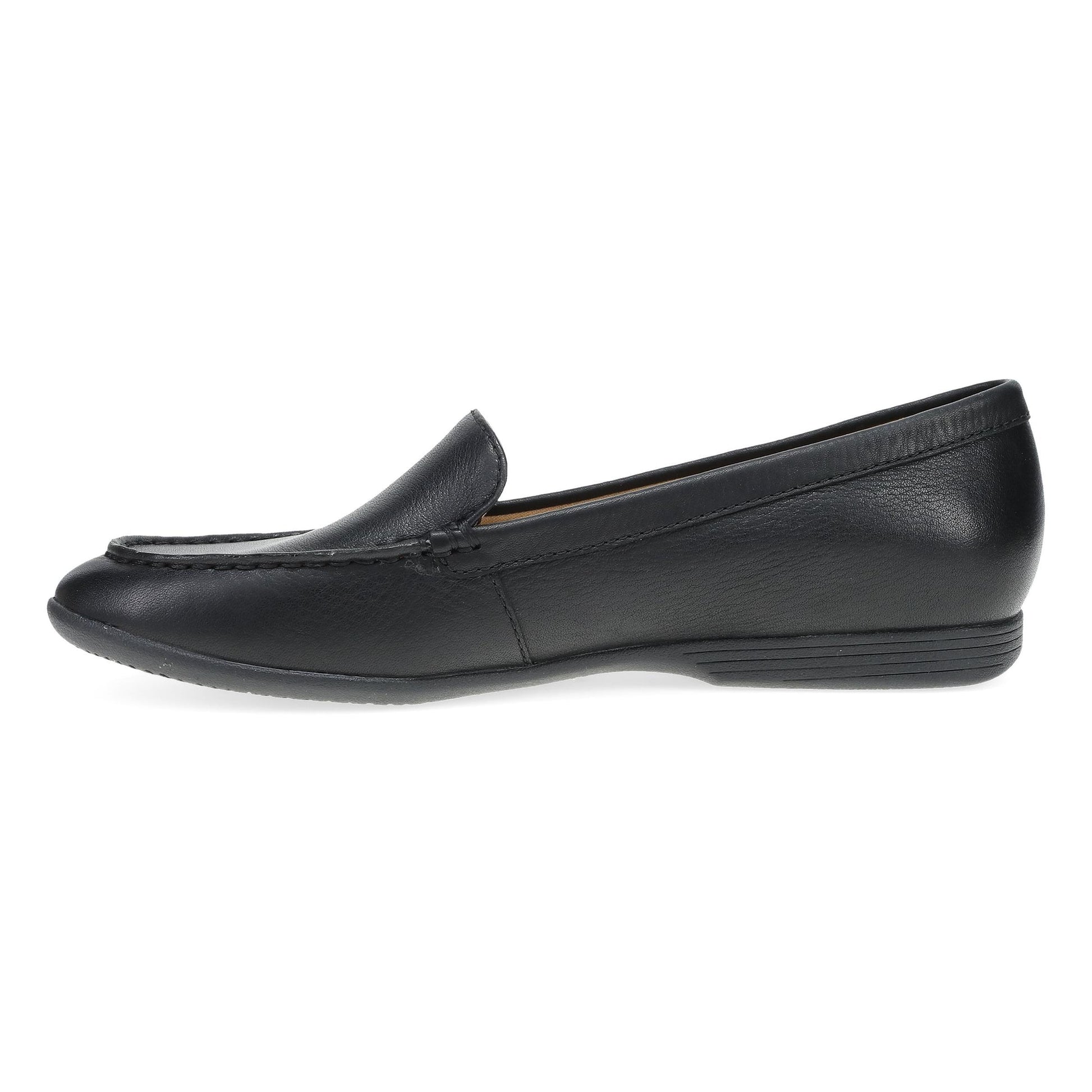 Dansko Lorri - Women's Removable Footbed Loafer - Black Tumbled Side View