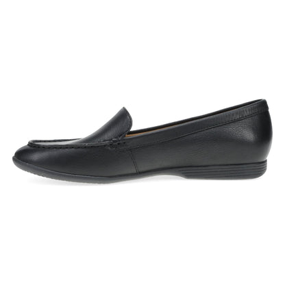 Dansko Lorri - Women's Removable Footbed Loafer - Black Tumbled Side View