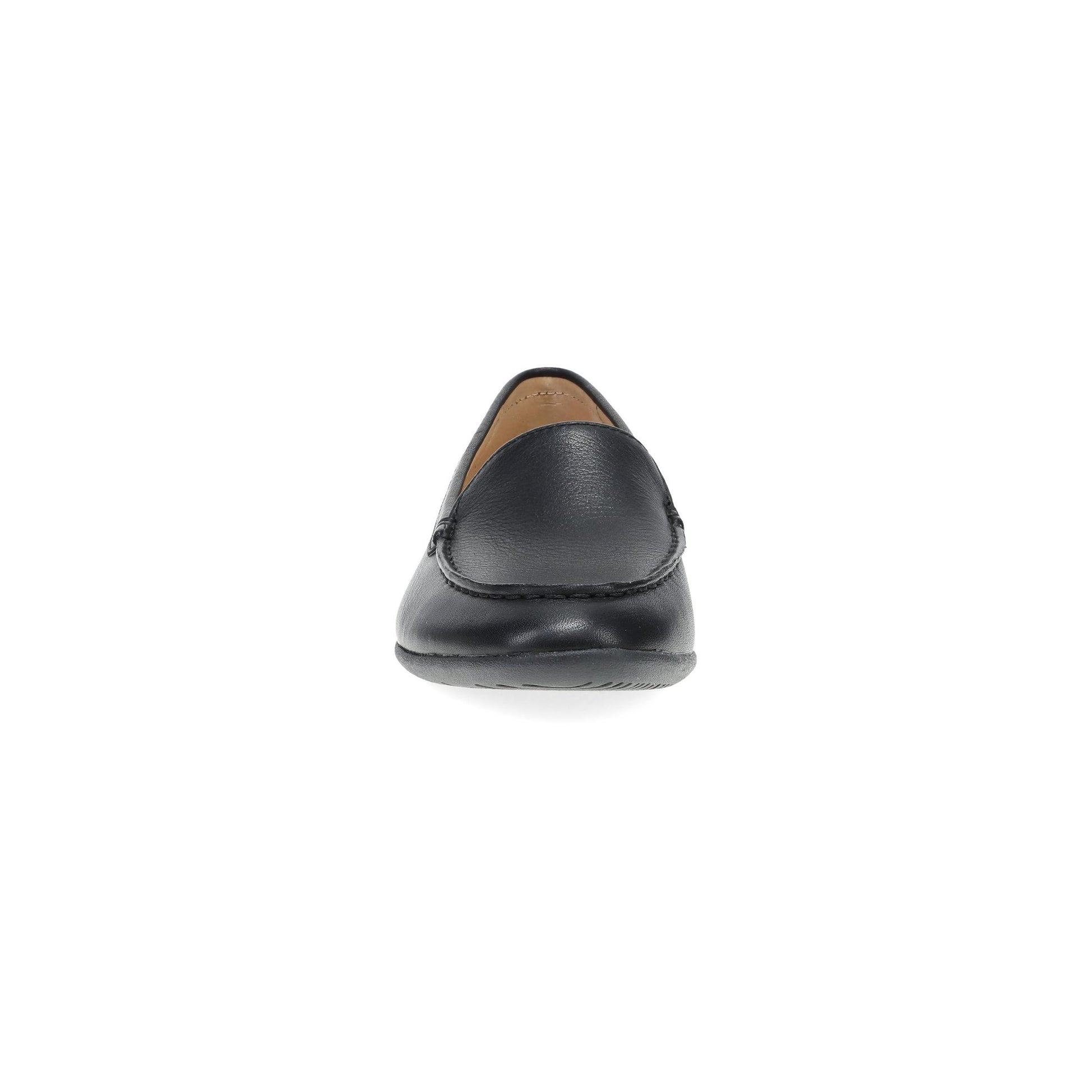 Dansko Lorri - Women's Removable Footbed Loafer - Black Tumbled Front View