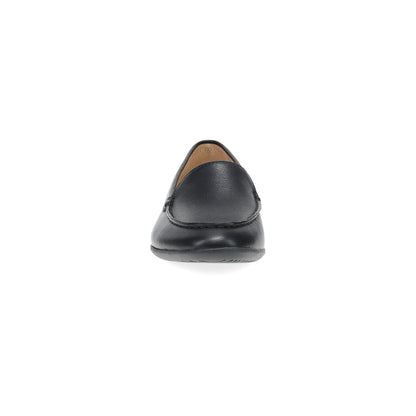 Dansko Lorri - Women's Removable Footbed Loafer - Black Tumbled Front View