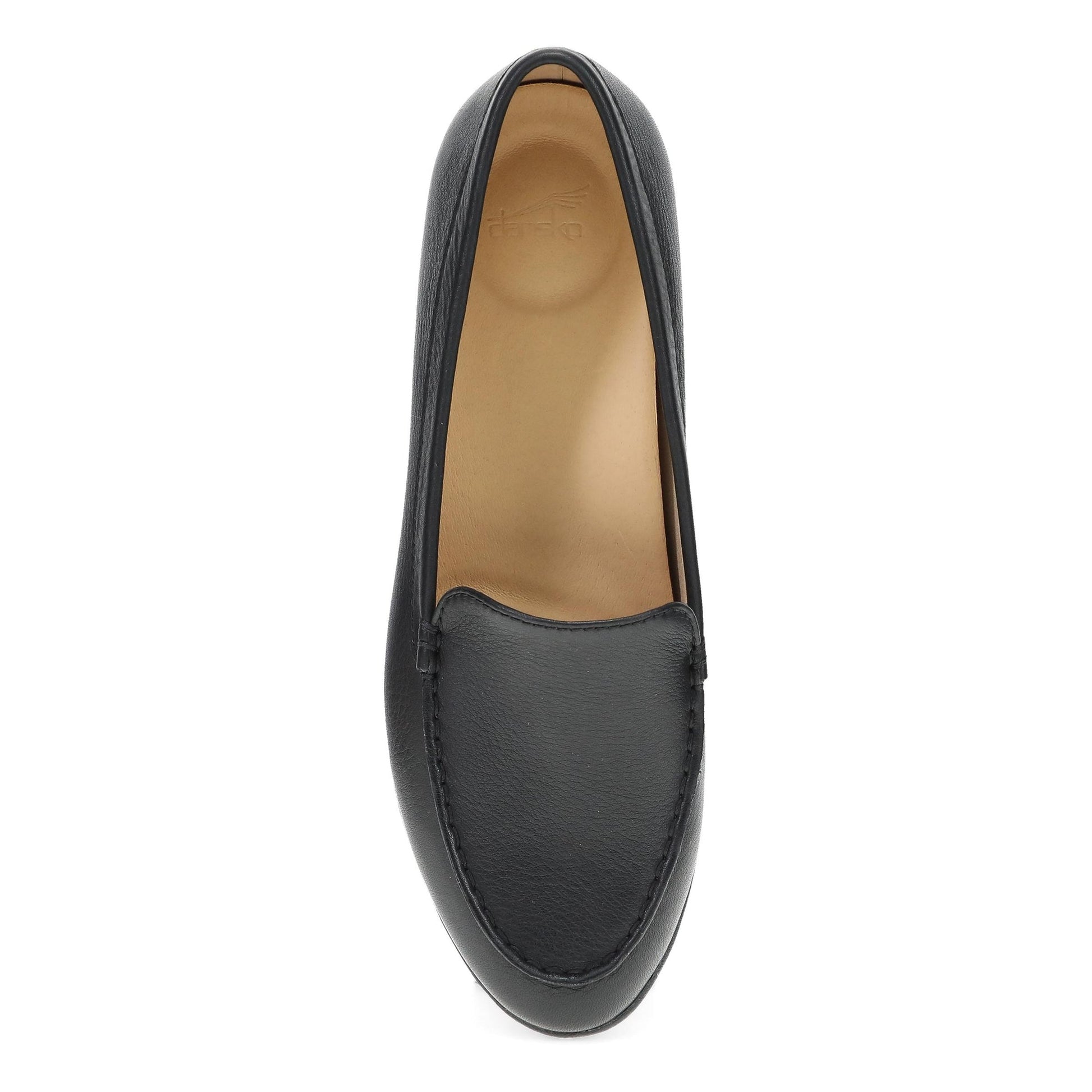 Dansko Lorri - Women's Removable Footbed Loafer - Black Tumbled Top View