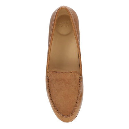 Dansko Lorri - Women's Removable Footbed Loafer - Tan Waxy Milled Top View