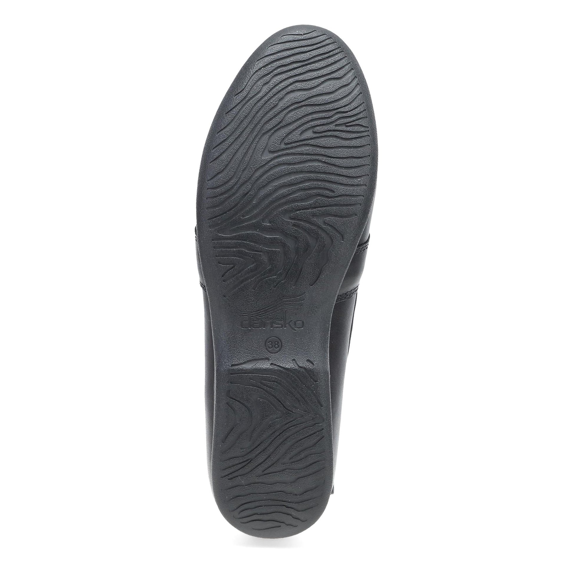 Dansko Linden - Women's Removable Footbed Flat - Black Nappa Sole View