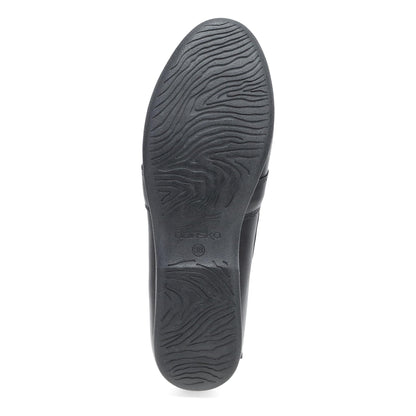 Dansko Linden - Women's Removable Footbed Flat - Black Nappa Sole View