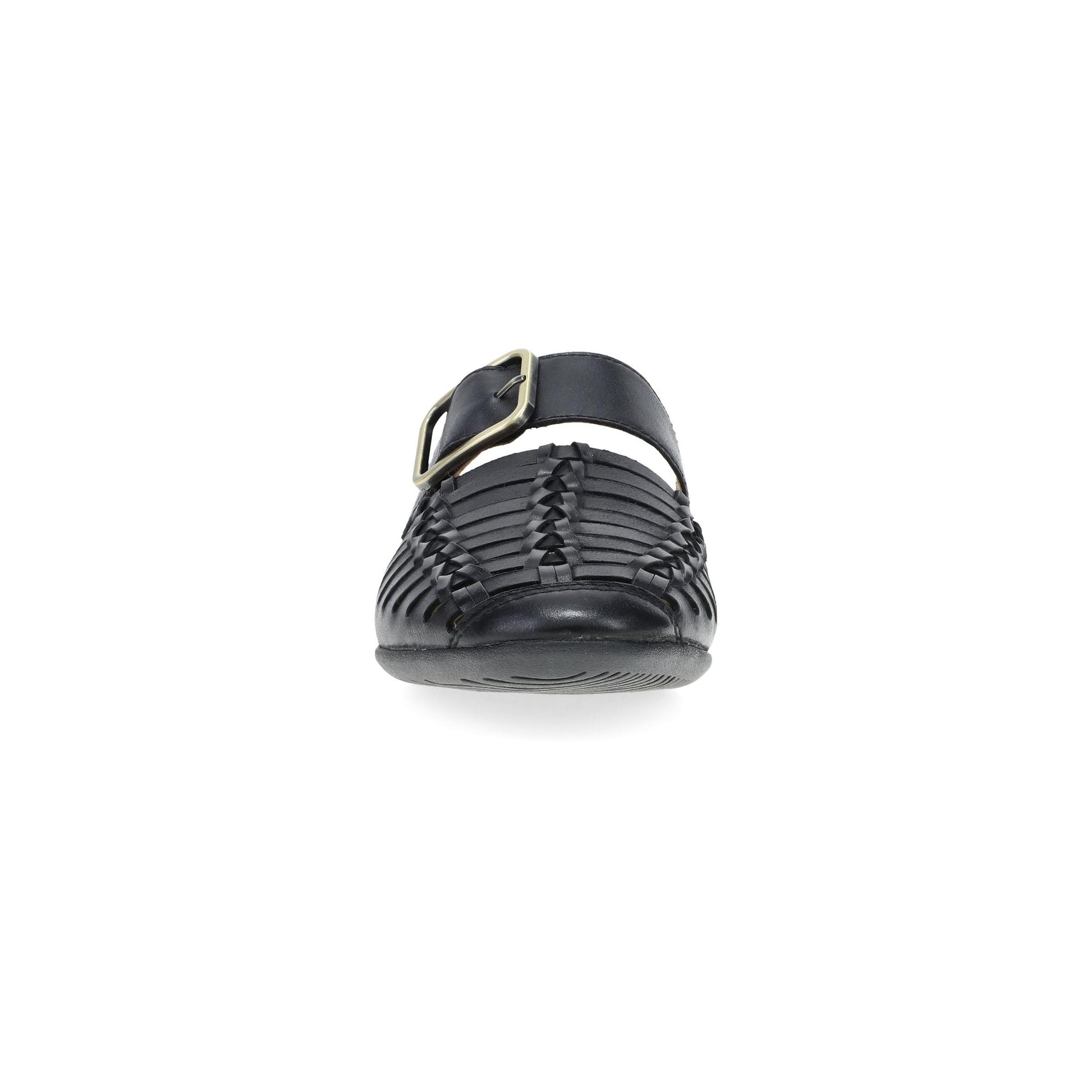 Dansko Leilani - Women's Removable Footbed Flat - Black Burnished Nappa Front View