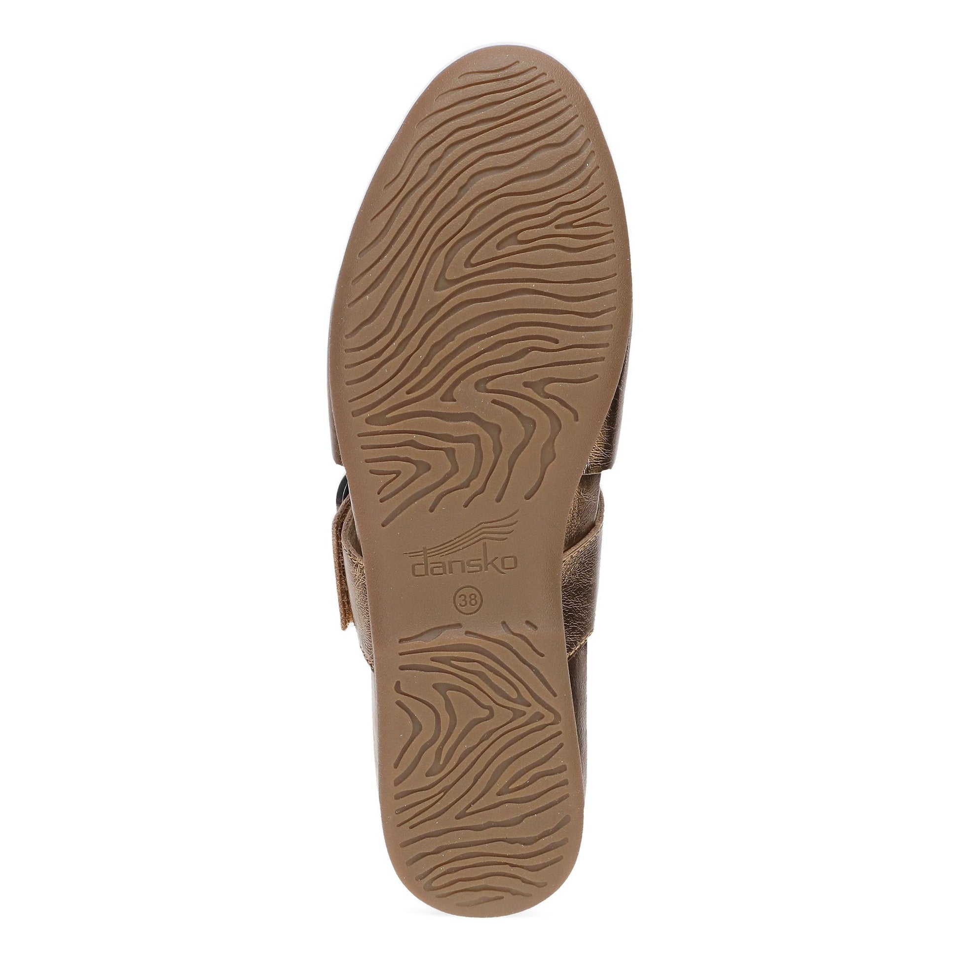Dansko Leilani - Women's Removable Footbed Flat - Bronze Metallic Sole View